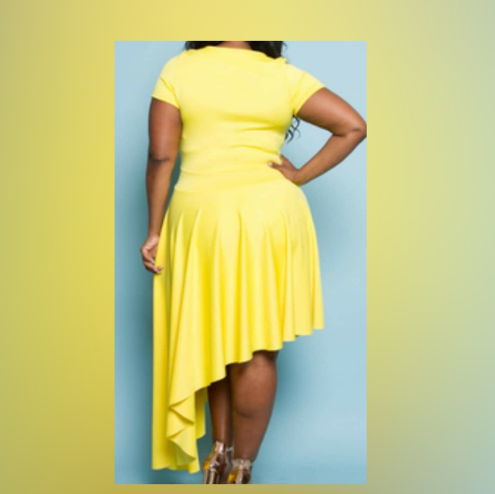 High low yellow dress - Picture 3 of 4